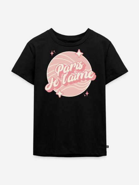 paris Ich liebe dich - Kinder Premium Bio T-Shirt - Schwarz