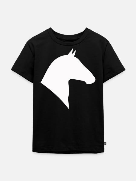 Pferdekopf Silhouette - Kinder Premium Bio T-Shirt - Schwarz