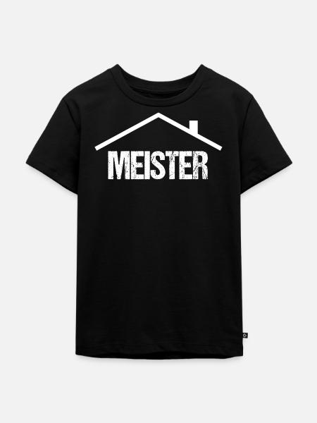 Meisterhandwerk Logo mit Dach - Kinder Premium Bio T-Shirt - Schwarz