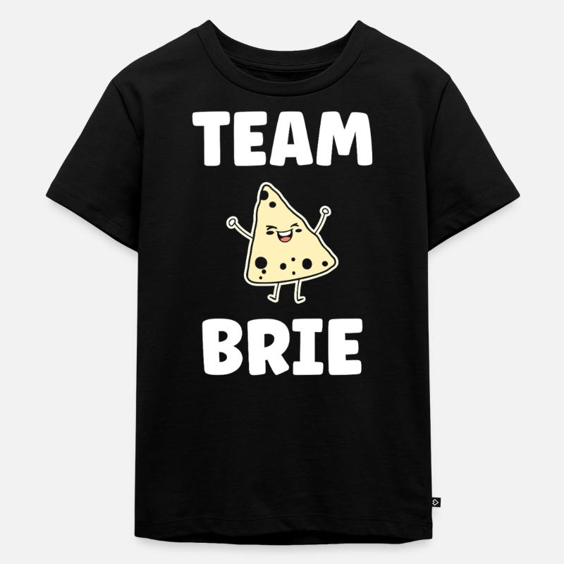 Humor Brie-Käse - Kinder Premium Bio T-Shirt - Schwarz