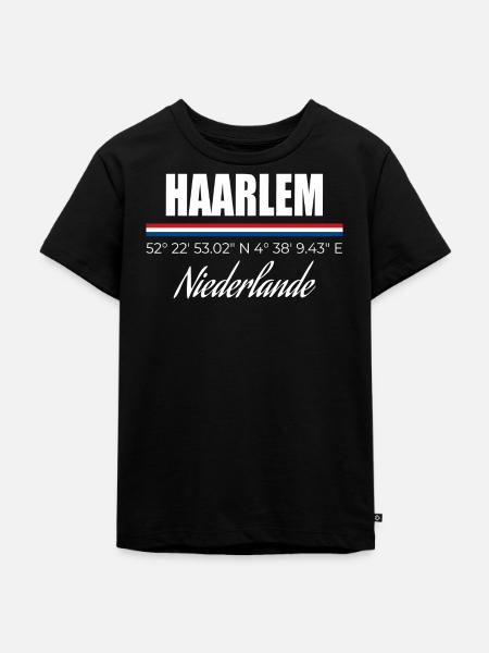 Haarlem - Kinder Premium Bio T-Shirt - Schwarz