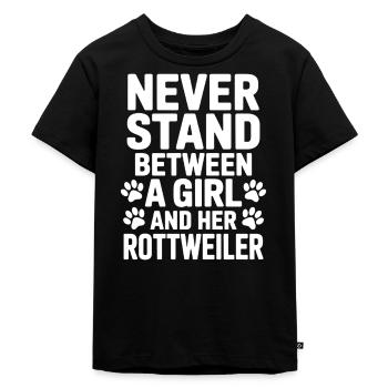 Rottweiler Spruch Mädchen Fun Rottweiler Geschenk - Kinder Premium Bio T-Shirt - Schwarz - Vorne - Mikhail (115cm)