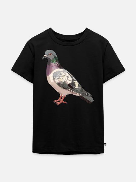 Tauben Taube - Kinder Premium Bio T-Shirt - Schwarz