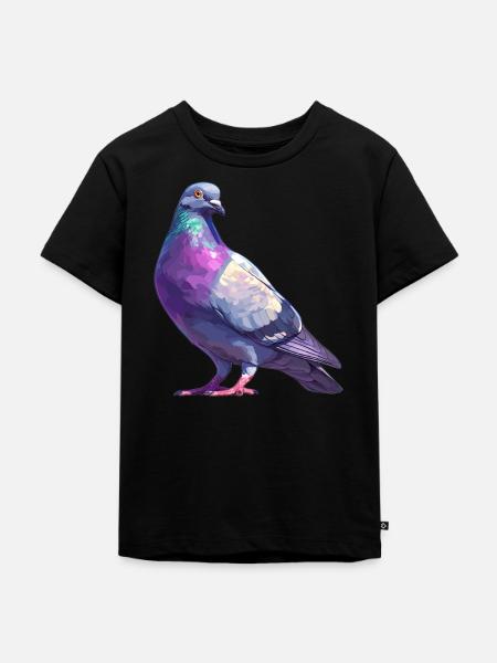 Tauben Taube - Kinder Premium Bio T-Shirt - Schwarz