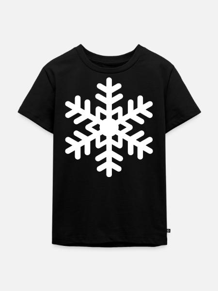 Schneeflocke Schnee - Kinder Premium Bio T-Shirt - Schwarz