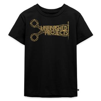 Unfinished Projects Schere - Kinder Premium Bio T-Shirt - Schwarz - Vorne - Mikhail (115cm)