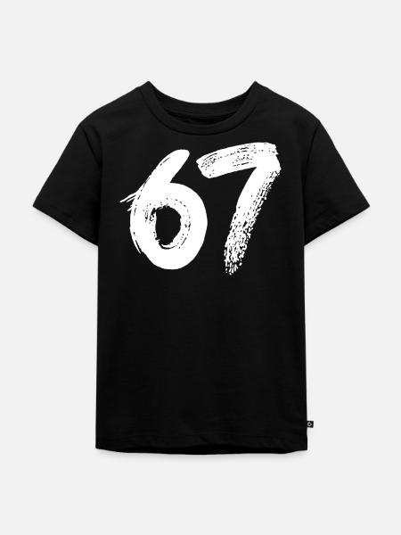 67 Weiße Farbe - Kinder Premium Bio T-Shirt - Schwarz