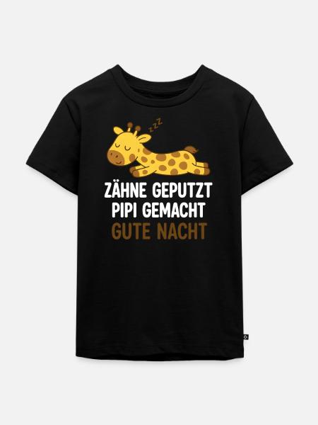 Sleeping Giraffe Good Night - Kids Premium Organic T-Shirt - black
