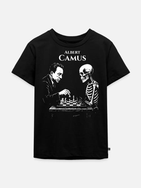 Albert Camus existenzielles Schachduell - Kinder Premium Bio T-Shirt - Schwarz