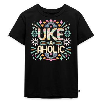Uke-aholic - Kids Premium Organic T-Shirt - black - Front - Mikhail (115cm)