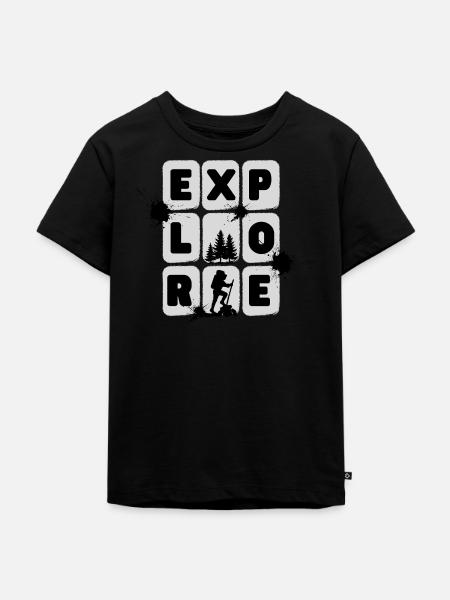 EXPLORE – Minimal Design - Kinder Premium Bio T-Shirt - Schwarz