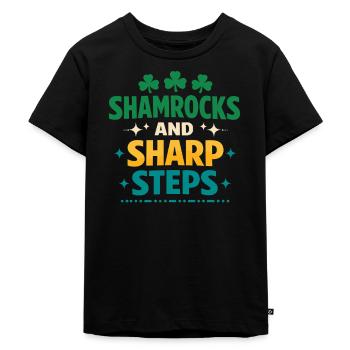 Irish Dance Step-dancing Celtic Fan - Kids Premium Organic T-Shirt - black - Front - Mikhail (115cm)