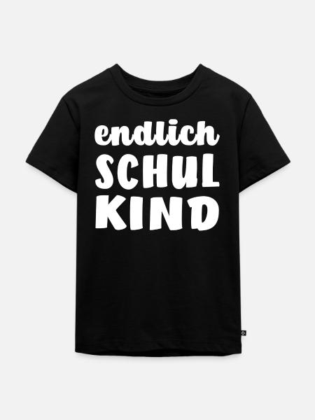 Endlich Schulkind - Kinder Premium Bio T-Shirt - Schwarz