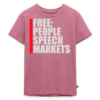 Free Speech Markets People Libertarian Freedom Logo - Kids Premium Organic T-Shirt - mauve - Front - Hailey (125cm)