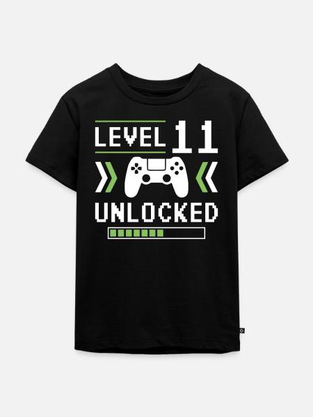 Level 11 - Kinder Premium Bio T-Shirt - Schwarz