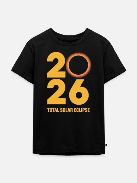 2026 Total Solar Eclipse Path Retro - Kinder Premium Bio T-Shirt - Schwarz