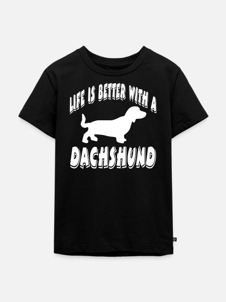 Dackel - Kinder Premium Bio T-Shirt - Schwarz