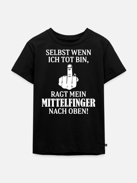 Savage German Middle Finger Slogan Graphic - Kinder Premium Bio T-Shirt - Schwarz