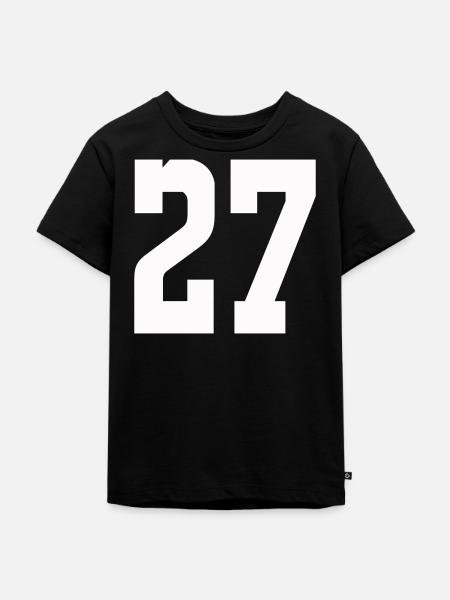 Ziffern 27 Kontrast-Design - Kinder Premium Bio T-Shirt - Schwarz