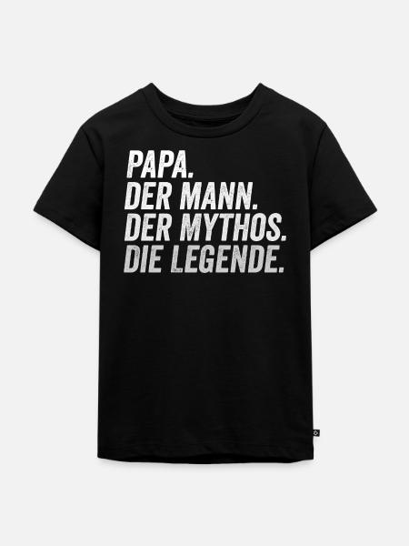Papa Mann Mythos Legende - Kinder Premium Bio T-Shirt - Schwarz