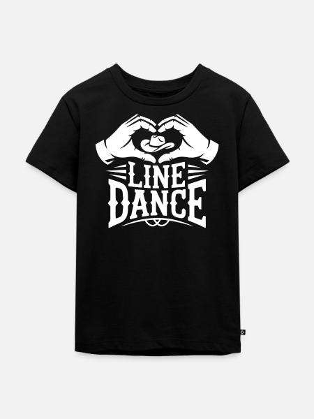 LineDance Herzhand Cowboy - Kinder Premium Bio T-Shirt - Schwarz