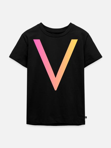 V - Kinder Premium Bio T-Shirt - Schwarz