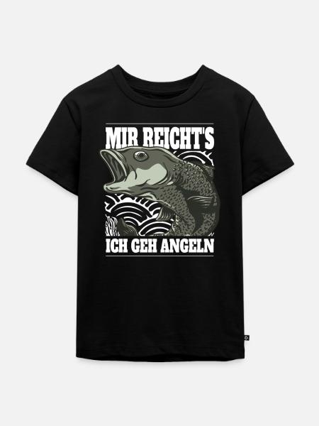 Angeln Spruch - Kinder Premium Bio T-Shirt - Schwarz