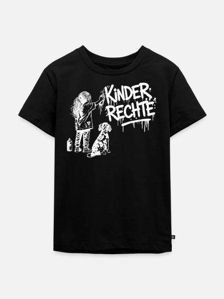 Kinderrechte weißes Graffiti - Kinder Premium Bio T-Shirt - Schwarz