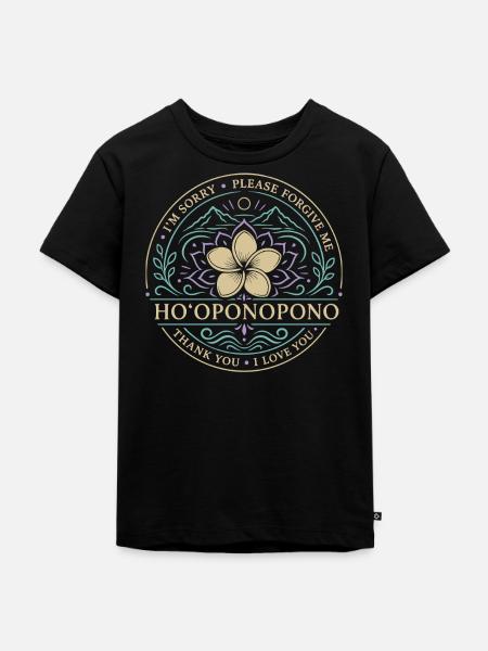 Hooponopono Heilung - Kinder Premium Bio T-Shirt - Schwarz