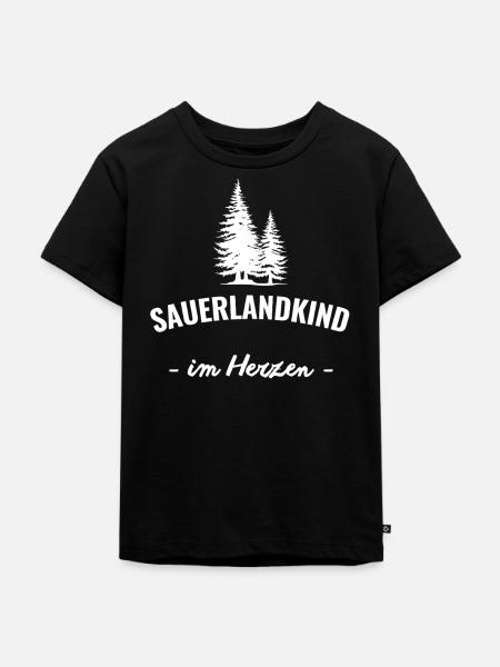 Sauerlandkind im Herzen - Kinder Premium Bio T-Shirt - Schwarz