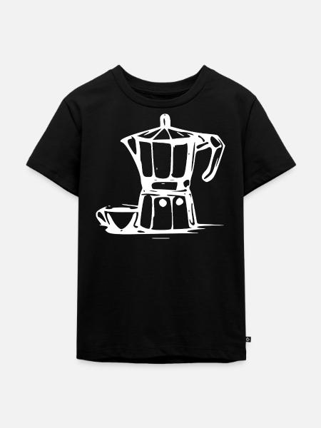 Bialetti Weiß - Kinder Premium Bio T-Shirt - Schwarz