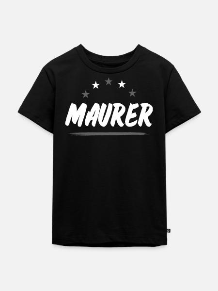 Maurer Beruf - Kinder Premium Bio T-Shirt - Schwarz
