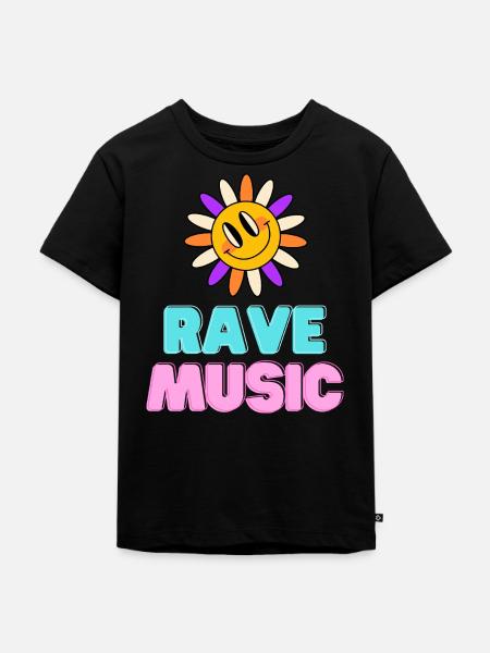 Sunshine Rave Musik Neon-Design - Kinder Premium Bio T-Shirt - Schwarz