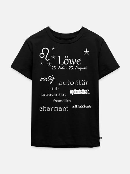 Löwe_Sternzeichen - Kinder Premium Bio T-Shirt - Schwarz