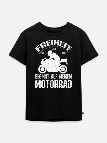 Freiheit Motorrad - Kinder Premium Bio T-Shirt - Schwarz