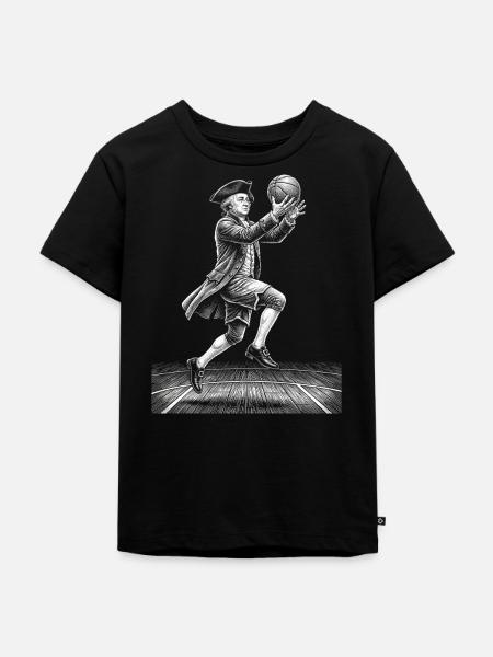 John Adams Basketball - Kinder Premium Bio T-Shirt - Schwarz