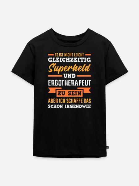 Superheld Ergotherapeut - Kinder Premium Bio T-Shirt - Schwarz