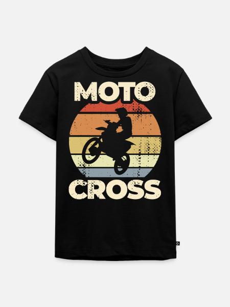 Motocross Retro Stil - Kinder Premium Bio T-Shirt - Schwarz