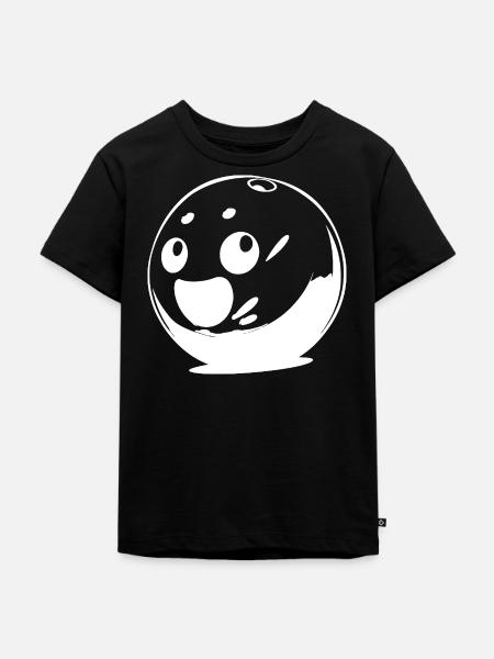 Lächelnde Bowlingkugel - Kinder Premium Bio T-Shirt - Schwarz