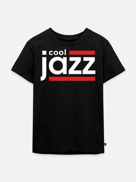 Cool-Jazz-Logo mit roten Balken - Kinder Premium Bio T-Shirt - Schwarz