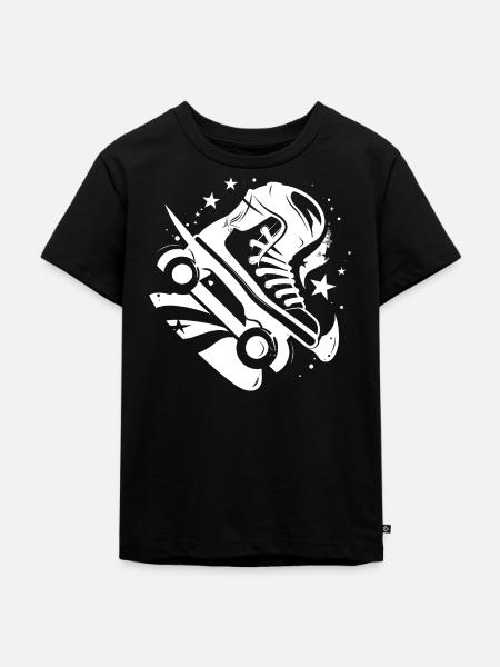 Rollerskates Grafik - Kinder Premium Bio T-Shirt - Schwarz