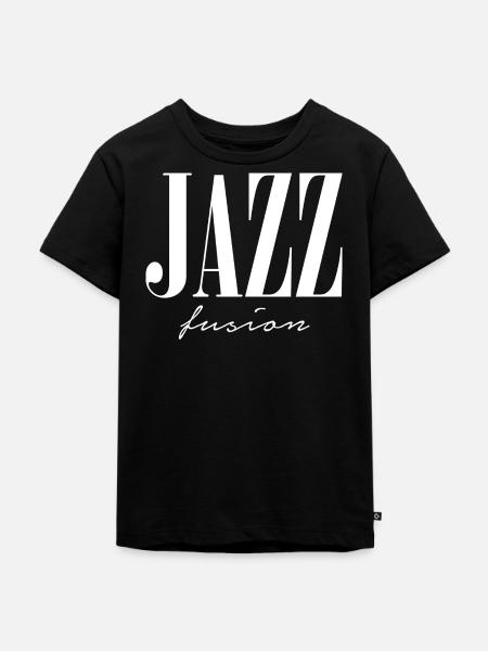 Jazz Fusion Typografie-Logo - Kinder Premium Bio T-Shirt - Schwarz