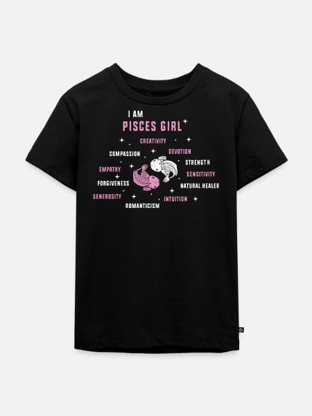 Sternzeichen Fische - Kinder Premium Bio T-Shirt - Schwarz