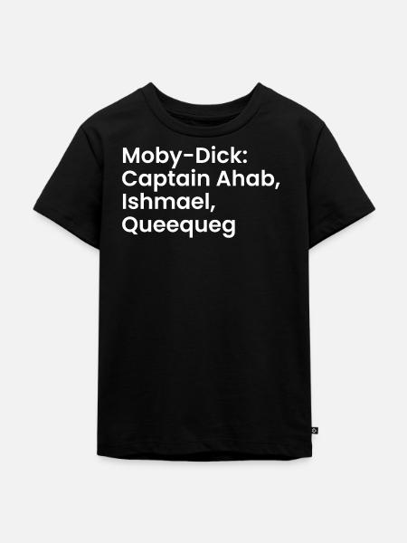 Moby-Dick-Typografie - Kinder Premium Bio T-Shirt - Schwarz