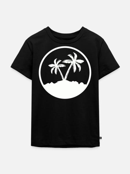 Palm Insel Silhouette - Kinder Premium Bio T-Shirt - Schwarz