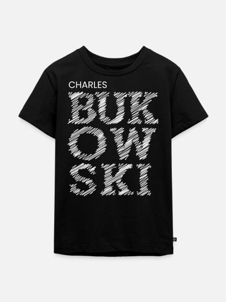 Charles-Bukowski-Typografie - Kinder Premium Bio T-Shirt - Schwarz
