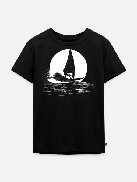 Windsurfen - Kinder Premium Bio T-Shirt - Schwarz