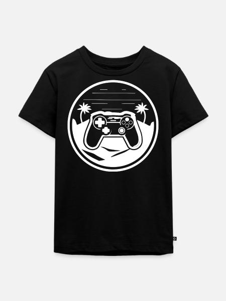 Gamepad Grafik - Kinder Premium Bio T-Shirt - Schwarz
