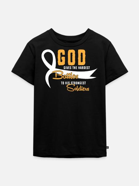 Lungenkrebs - Kinder Premium Bio T-Shirt - Schwarz