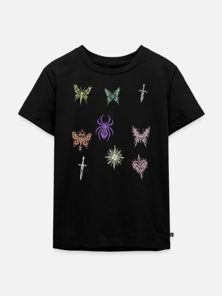 Pastellfalter Muster Kollektion - Kinder Premium Bio T-Shirt - Schwarz